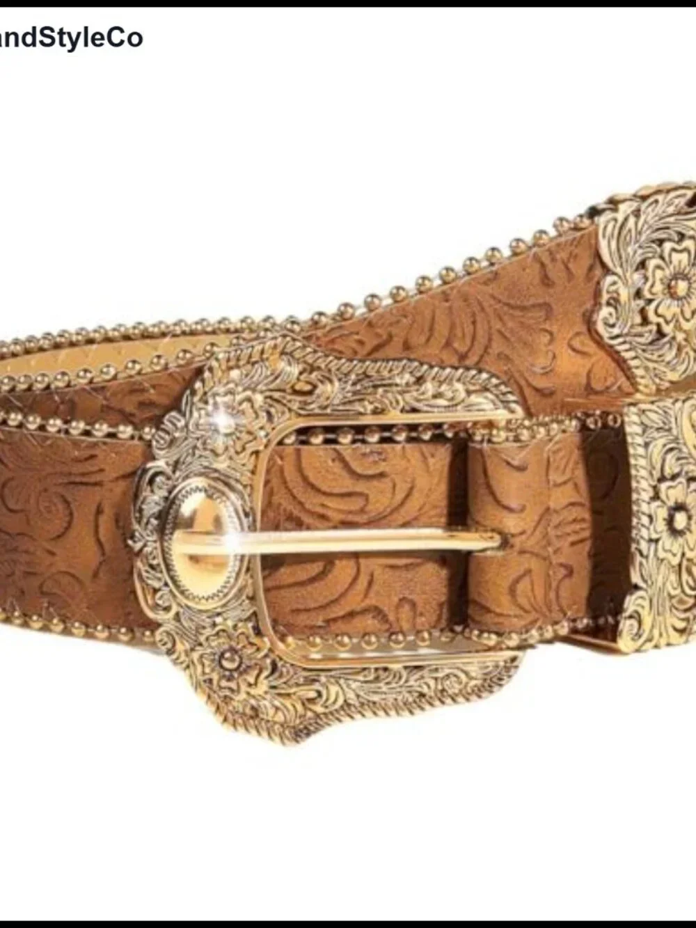 Women's Western Belts Cowgirl Floral PU Leather Belt for Jeans